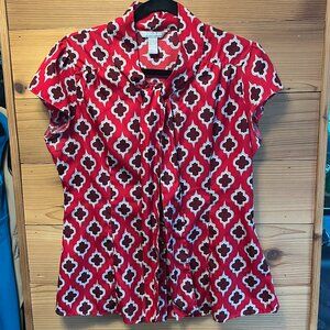 Banana Republic Dolman Sleeve Tie Front Blouse - L